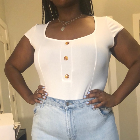 PrettyLittleThing Tops - PLT White bodysuit plus